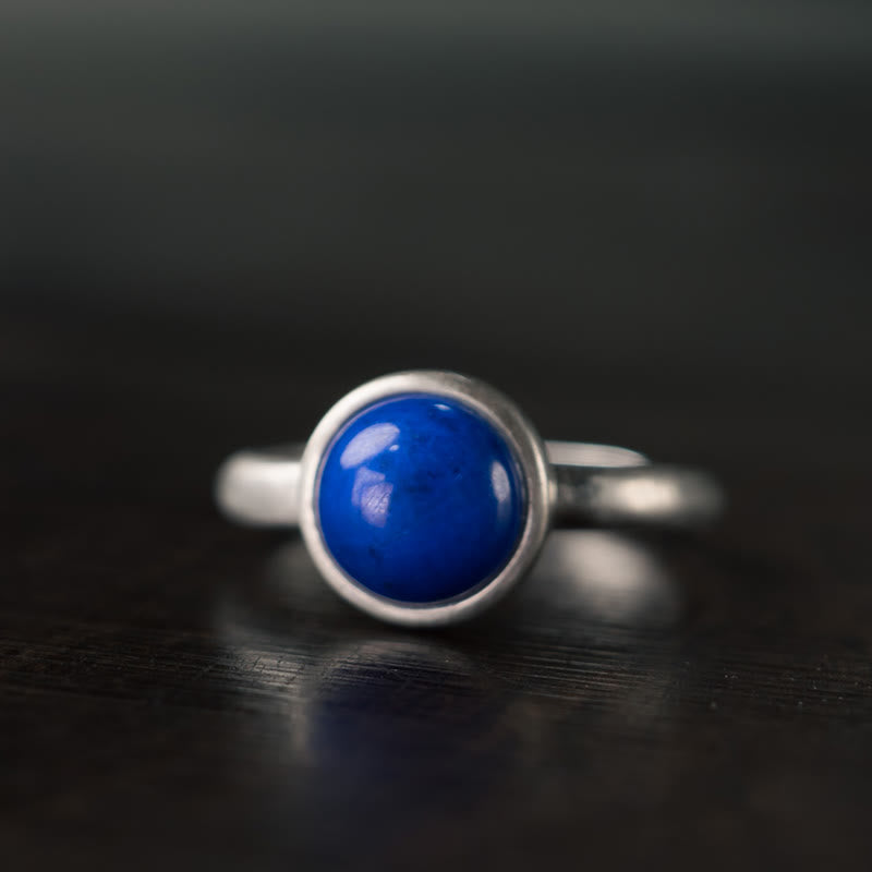 Wear FengShui Natural 925 Sterling Silver Lazurite Turquoise Adjustable Balance Ring