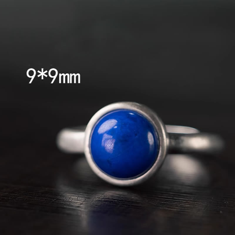 Wear FengShui Natural 925 Sterling Silver Lazurite Turquoise Adjustable Balance Ring
