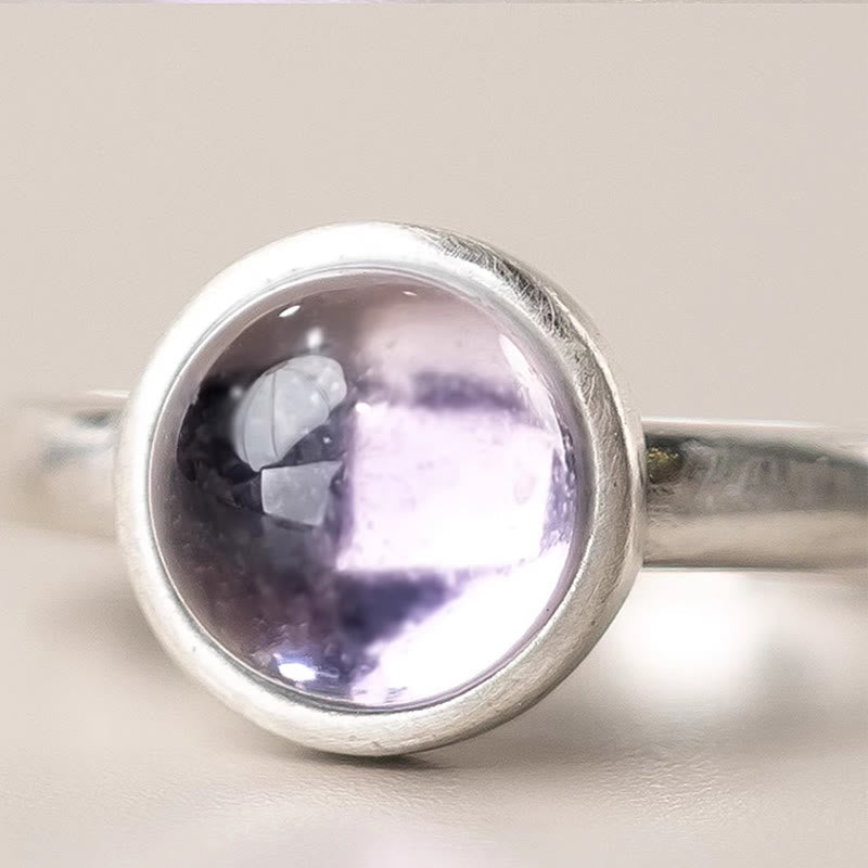 Wear FengShui Natural 925 Sterling Silver Amethyst Adjustable Balance Ring