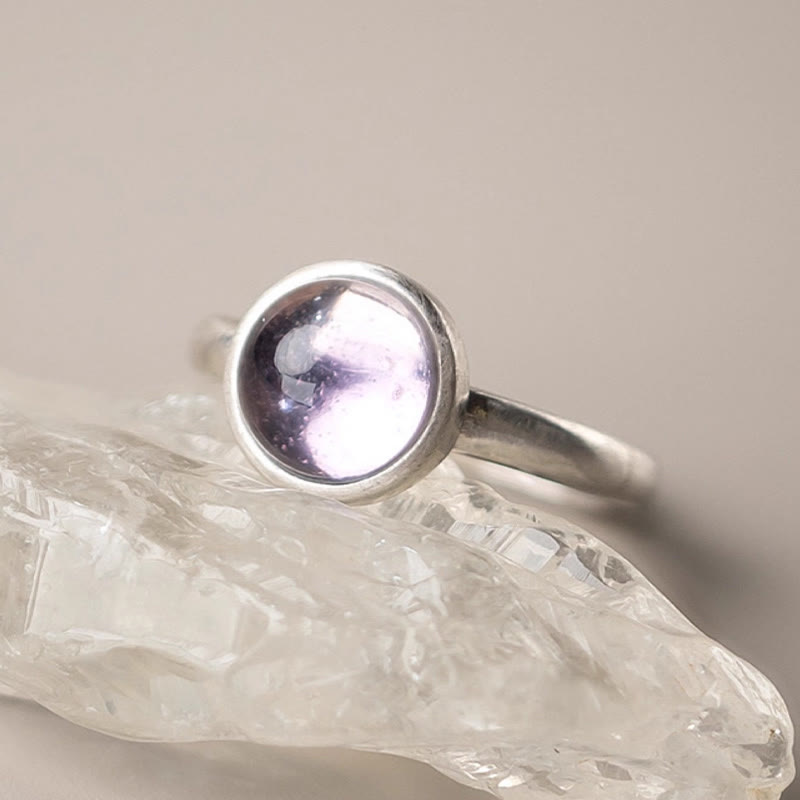 Wear FengShui Natural 925 Sterling Silver Amethyst Adjustable Balance Ring