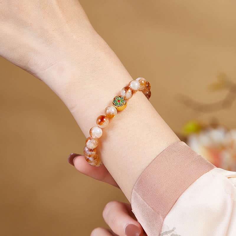 Wear FengShui 999 Sterling Silver Citrine Om Mani Padme Hum Protection Bracelet