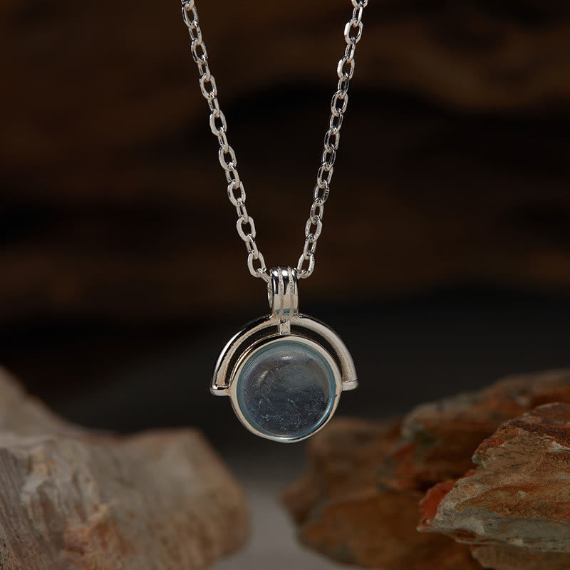 Wear FengShui Red Agate Tiger Eye Aquamarine Moonstone 925 Sterling Silver Confidence Necklace Pendant