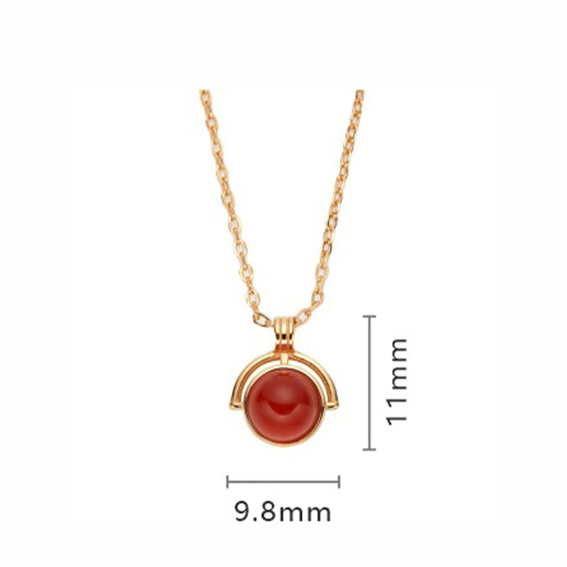 Wear FengShui Red Agate Tiger Eye Aquamarine Moonstone 925 Sterling Silver Confidence Necklace Pendant