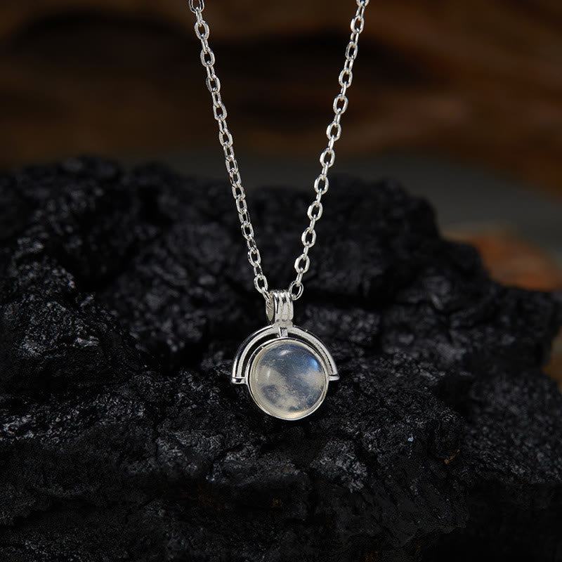Wear FengShui Red Agate Tiger Eye Aquamarine Moonstone 925 Sterling Silver Confidence Necklace Pendant