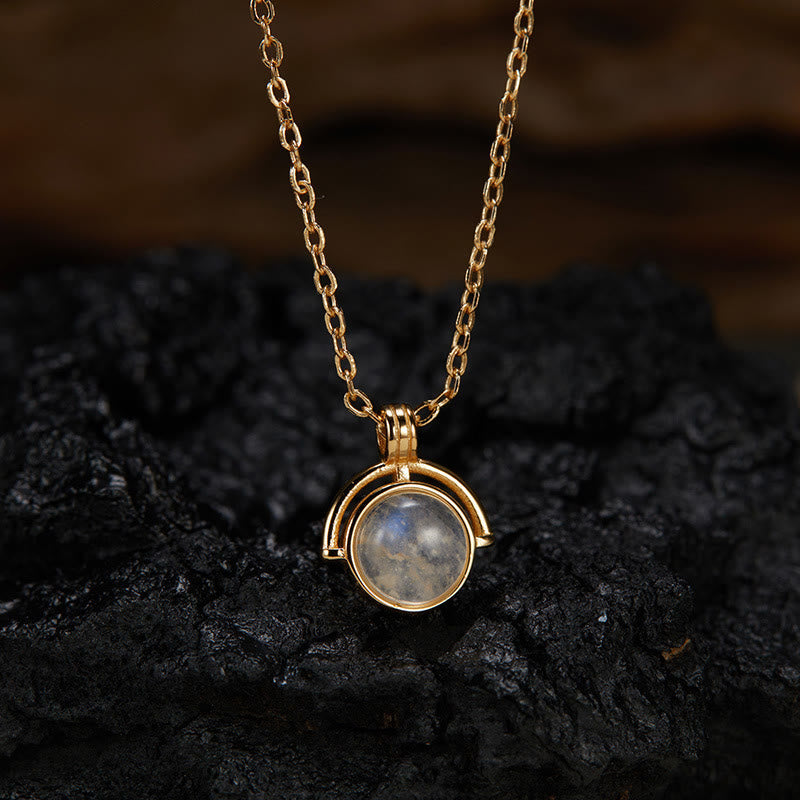 Wear FengShui Red Agate Tiger Eye Aquamarine Moonstone 925 Sterling Silver Confidence Necklace Pendant