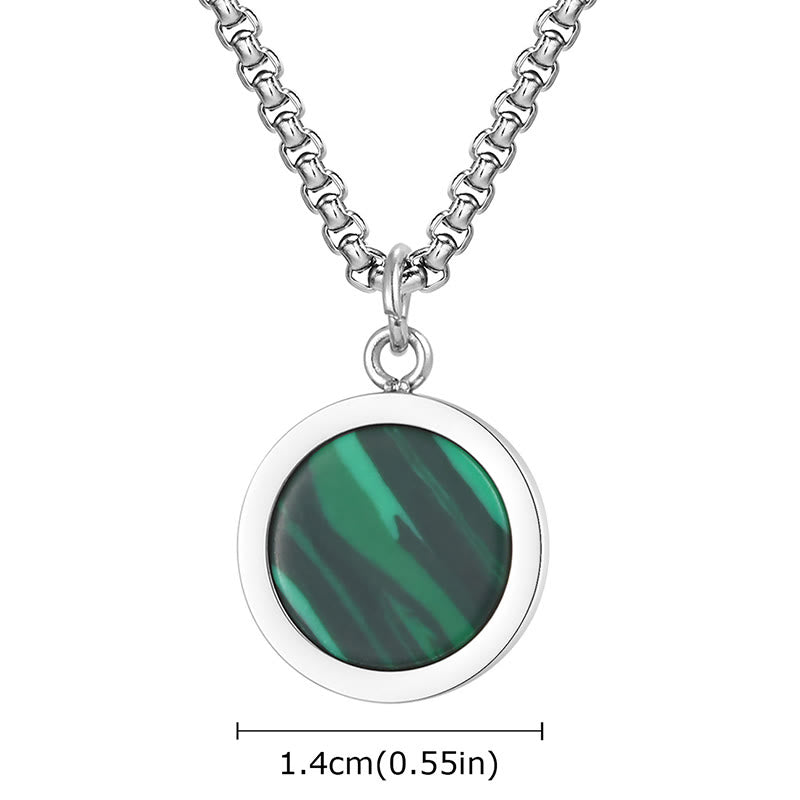 Wear FengShui Natural Stone Turquoise Tiger Eye  Lazurite Malachite Titanium Steel Purification Necklace Pendant
