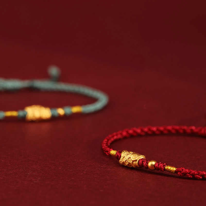 Wear FengShui 999 Gold Luck Protection Koi Fish Handmade Braided String Bracelet