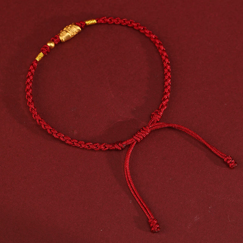 Wear FengShui 999 Gold Luck Protection Koi Fish Handmade Braided String Bracelet