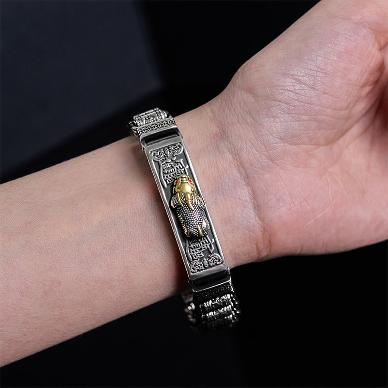 Wear FengShui Tibetan Copper Buckle Prayer Wheel Heart Sutra Pi Xiu Metal Bracelet