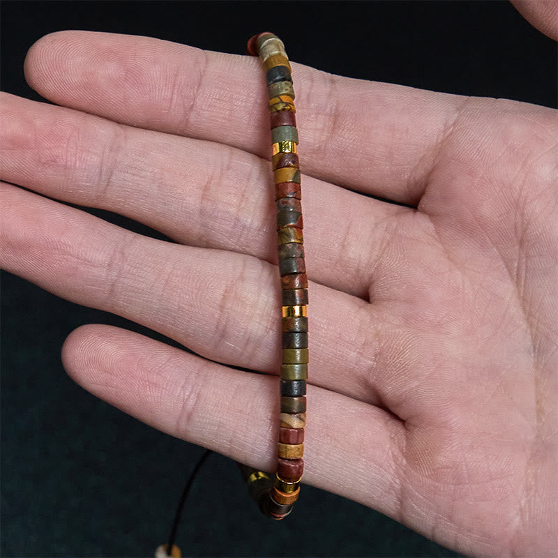Wear FengShui Rhodonite Healing Relationships Spacer Bead Bracelet