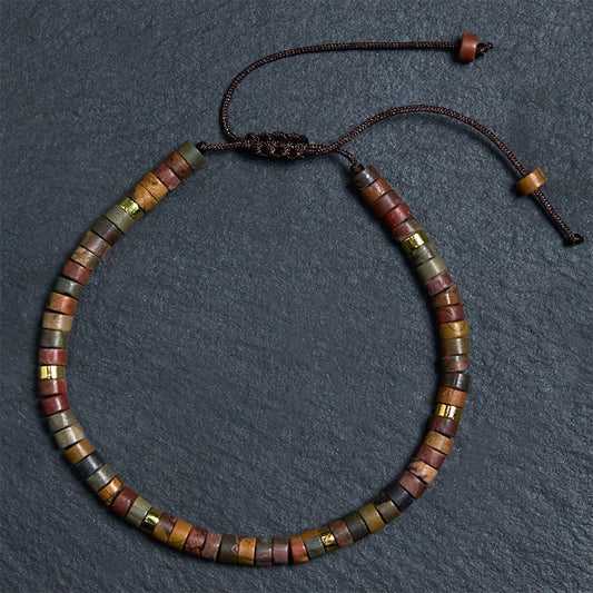 Wear FengShui Rhodonite Healing Relationships Spacer Bead Bracelet