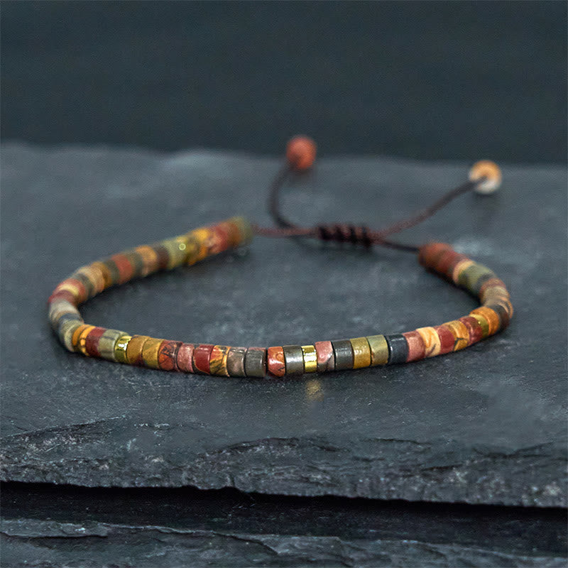 Wear FengShui Rhodonite Healing Relationships Spacer Bead Bracelet