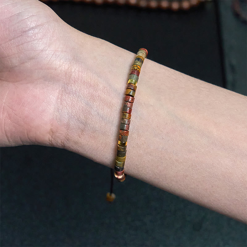 Wear FengShui Rhodonite Healing Relationships Spacer Bead Bracelet