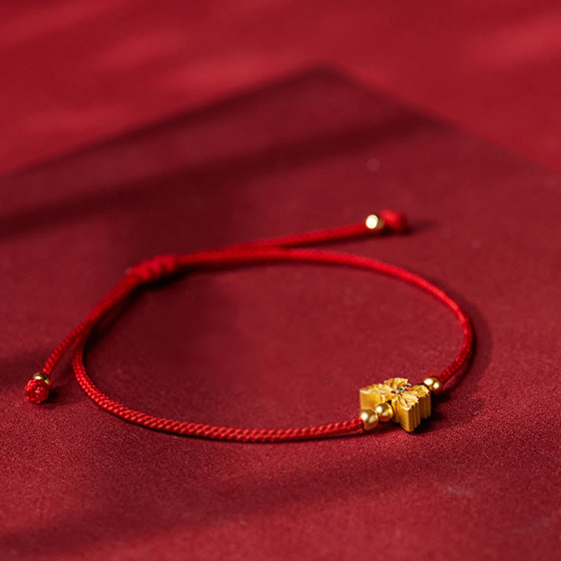 Wear FengShui 999 Sterling Silver Butterfly Red String Strength Bracelet