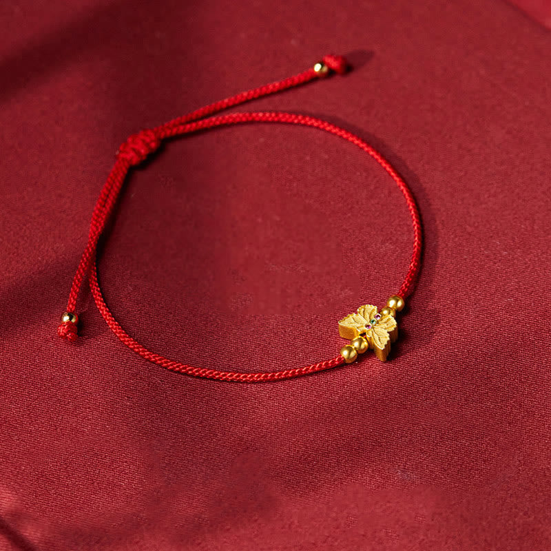 Wear FengShui 999 Sterling Silver Butterfly Red String Strength Bracelet