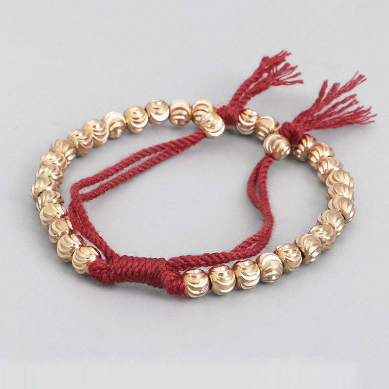 Wear FengShui Tibetan Handmade Copper Bead Luck String Bracelet