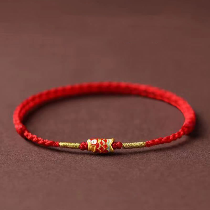 Wear FengShui Koi Fish Handmade Braided Red String Bracelet
