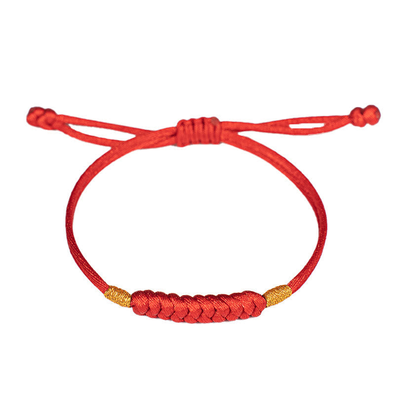 Wear FengShui Handmade Braided Red String Happy Knot Flat Knot Colorful Rope Bracelet