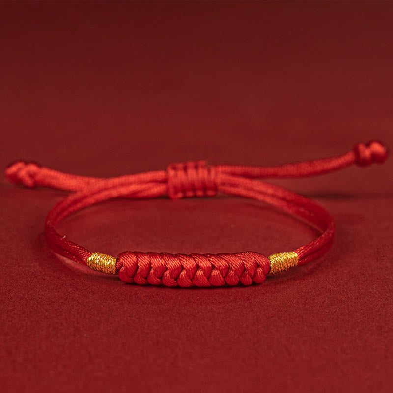 Wear FengShui Handmade Braided Red String Happy Knot Flat Knot Colorful Rope Bracelet