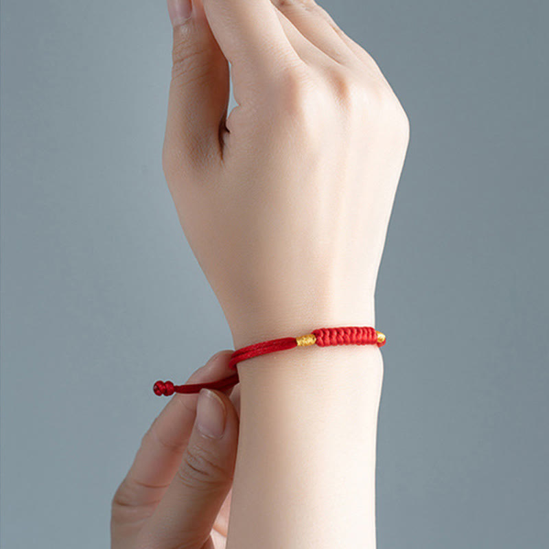 Wear FengShui Handmade Braided Red String Happy Knot Flat Knot Colorful Rope Bracelet