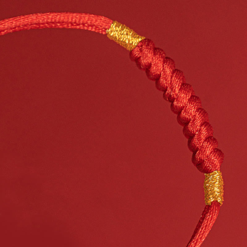Wear FengShui Handmade Braided Red String Happy Knot Flat Knot Colorful Rope Bracelet