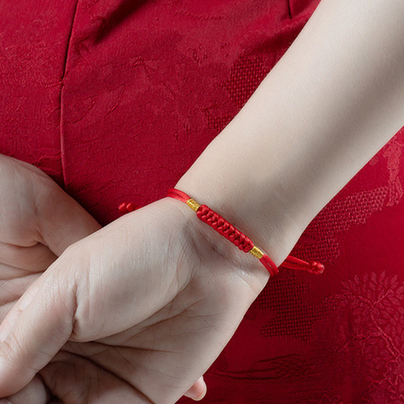 Wear FengShui Handmade Braided Red String Happy Knot Flat Knot Colorful Rope Bracelet