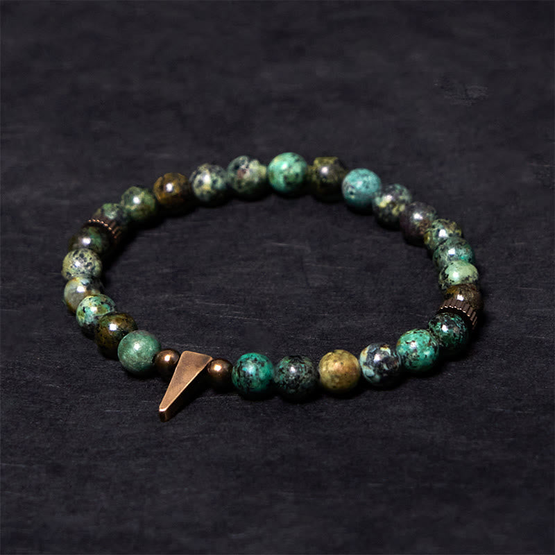 Wear FengShui Vintage Distressed Design Turquoise Copper Balance Bracelet
