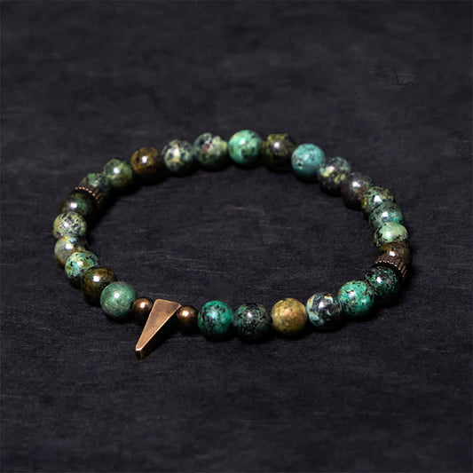 Wear FengShui Vintage Distressed Design Turquoise Copper Balance Bracelet