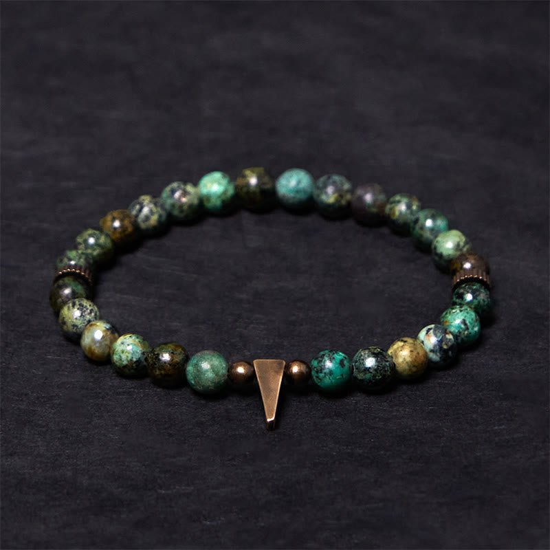 Wear FengShui Vintage Distressed Design Turquoise Copper Balance Bracelet