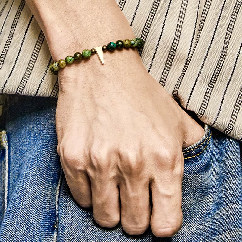 Wear FengShui Vintage Distressed Design Turquoise Copper Balance Bracelet