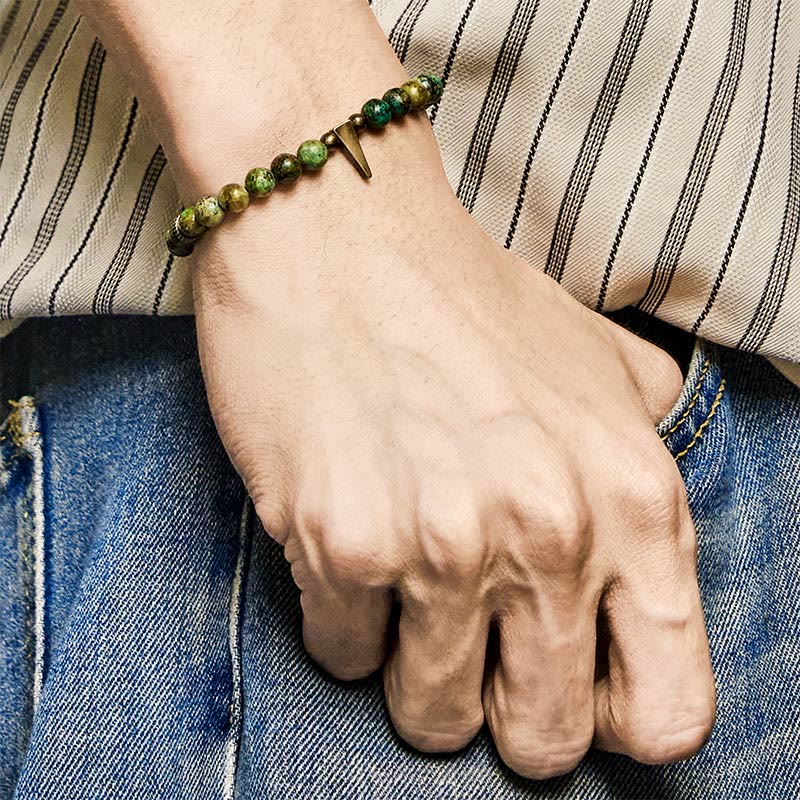 Wear FengShui Vintage Distressed Design Turquoise Copper Balance Bracelet