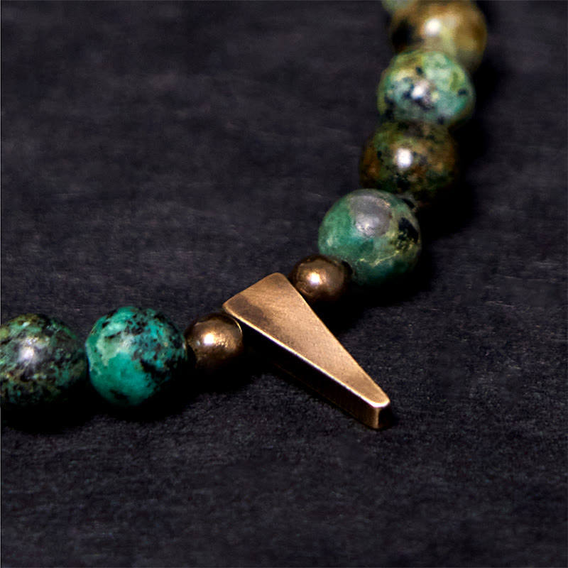 Wear FengShui Vintage Distressed Design Turquoise Copper Balance Bracelet