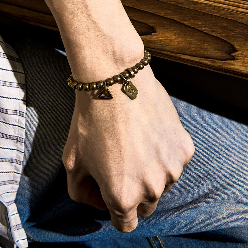 Wear FengShui Retro Pure Copper Brass Luck Bracelet