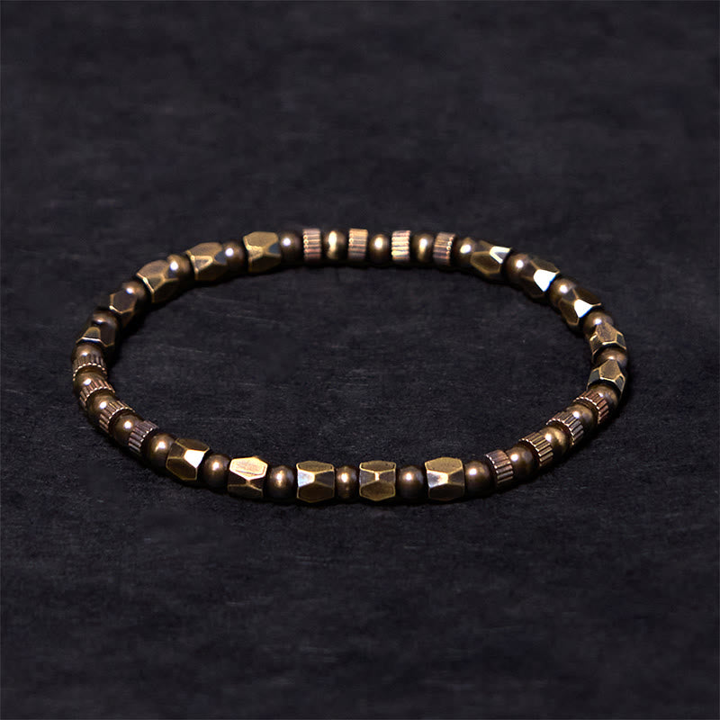 Wear FengShui Retro Distressed Irregular Design Copper Brass Luck Bracelet