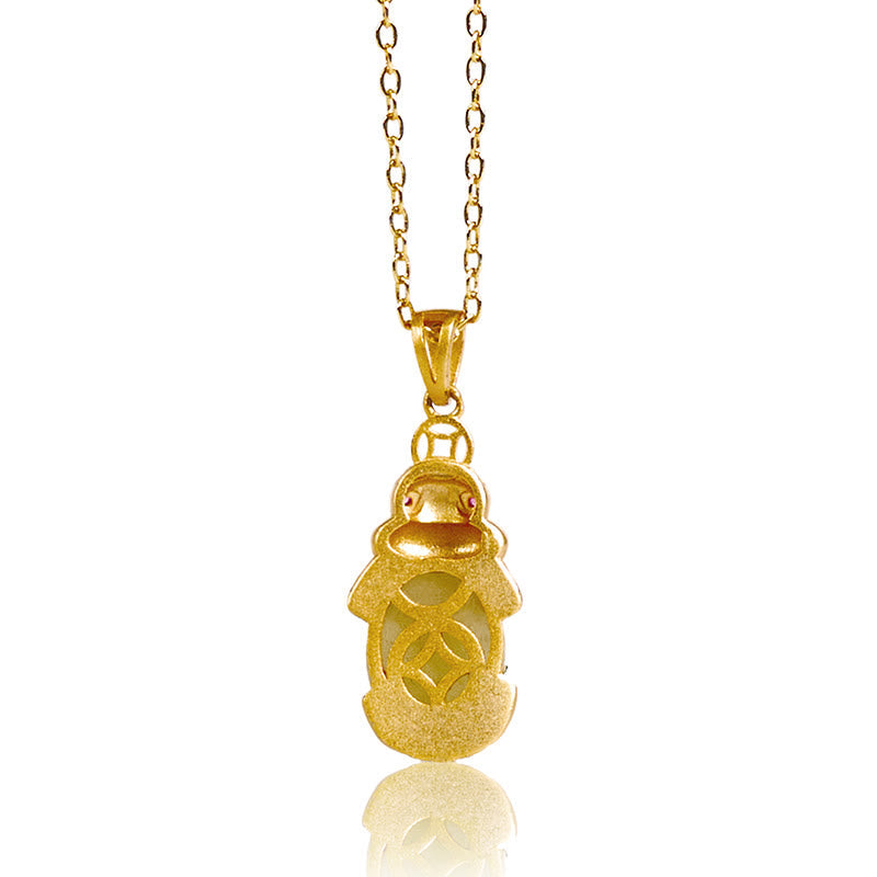Wear FengShui White Jade PiXiu Wealth Luck Chain Necklace Pendant