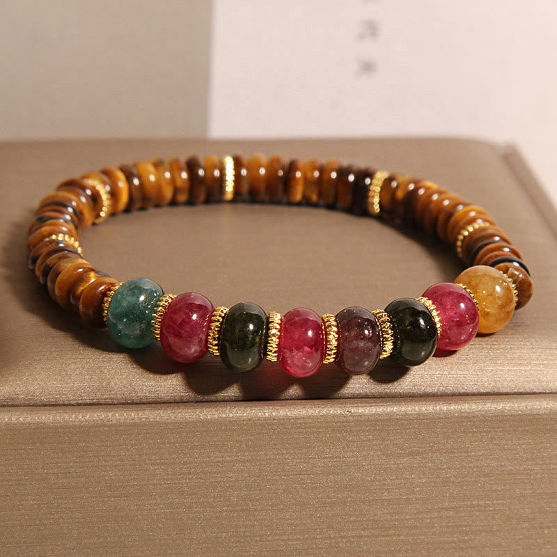 Wear FengShui Natural Tiger Eye Tourmaline Strength Bracelet