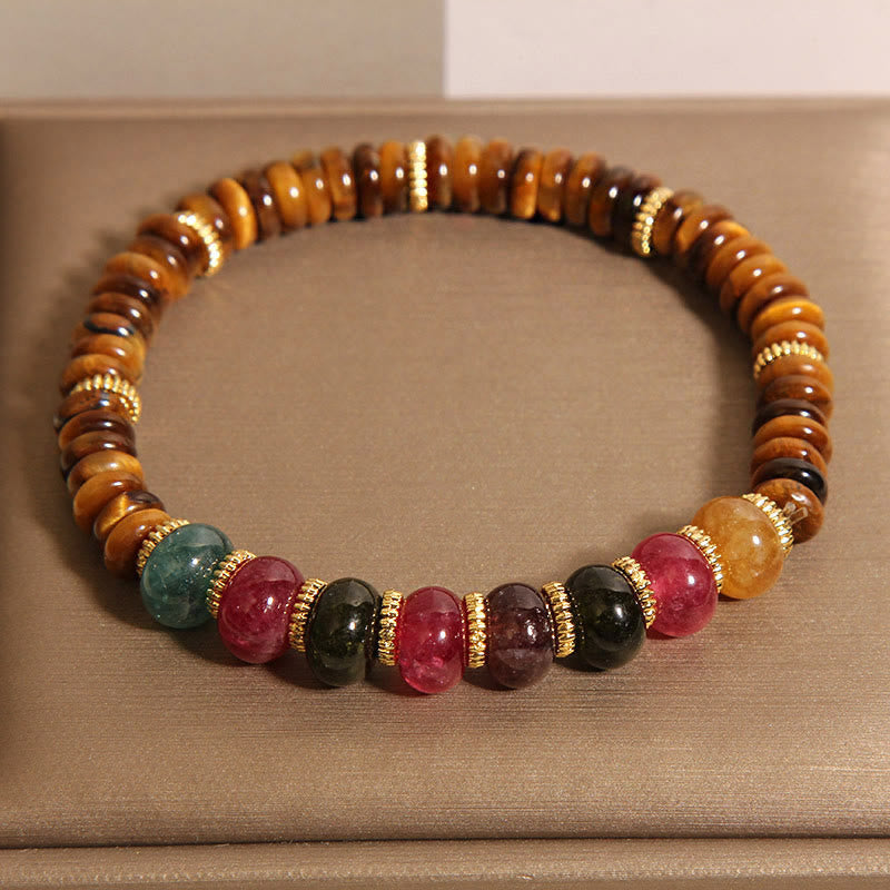 Wear FengShui Natural Tiger Eye Tourmaline Strength Bracelet