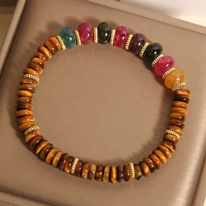 Wear FengShui Natural Tiger Eye Tourmaline Strength Bracelet