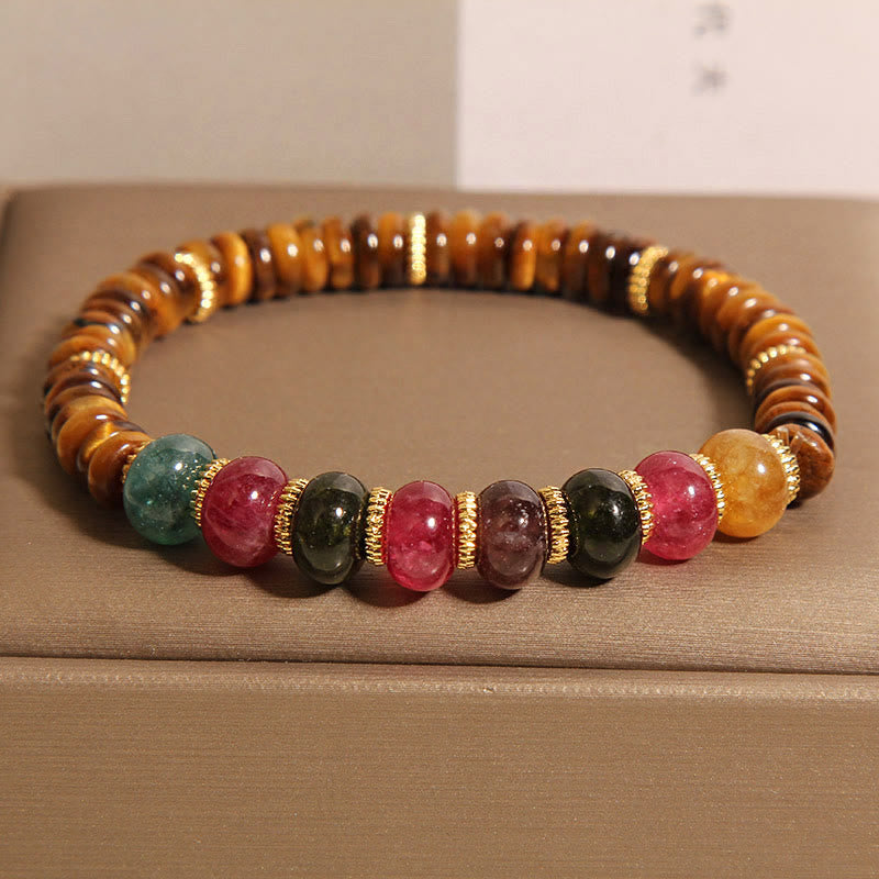 Wear FengShui Natural Tiger Eye Tourmaline Strength Bracelet