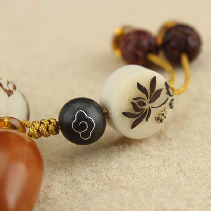 Wear FengShui Tibetan Mala White Bodhi Seed Peace Bracelet