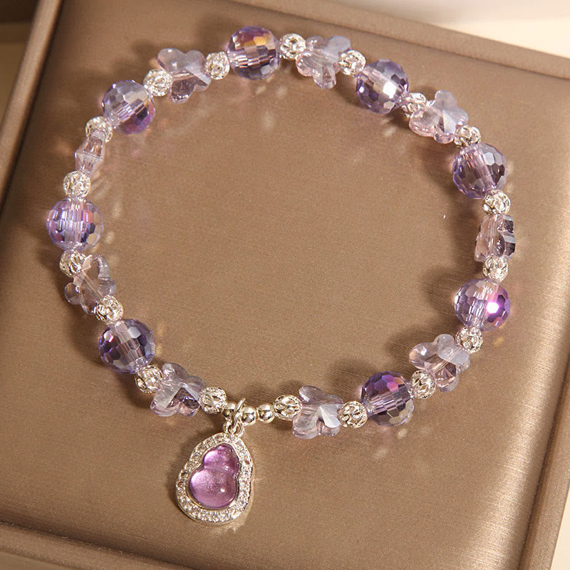 Wear FengShui Butterfly Gourd Amethyst Citrine Labradorite Balance Bracelet