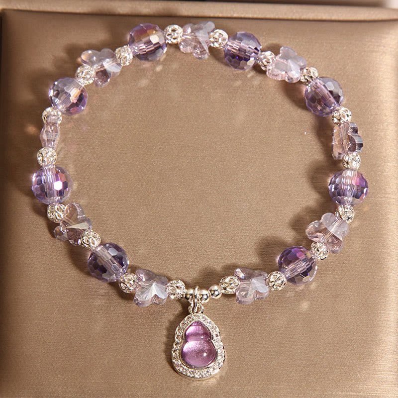 Wear FengShui Butterfly Gourd Amethyst Citrine Labradorite Balance Bracelet
