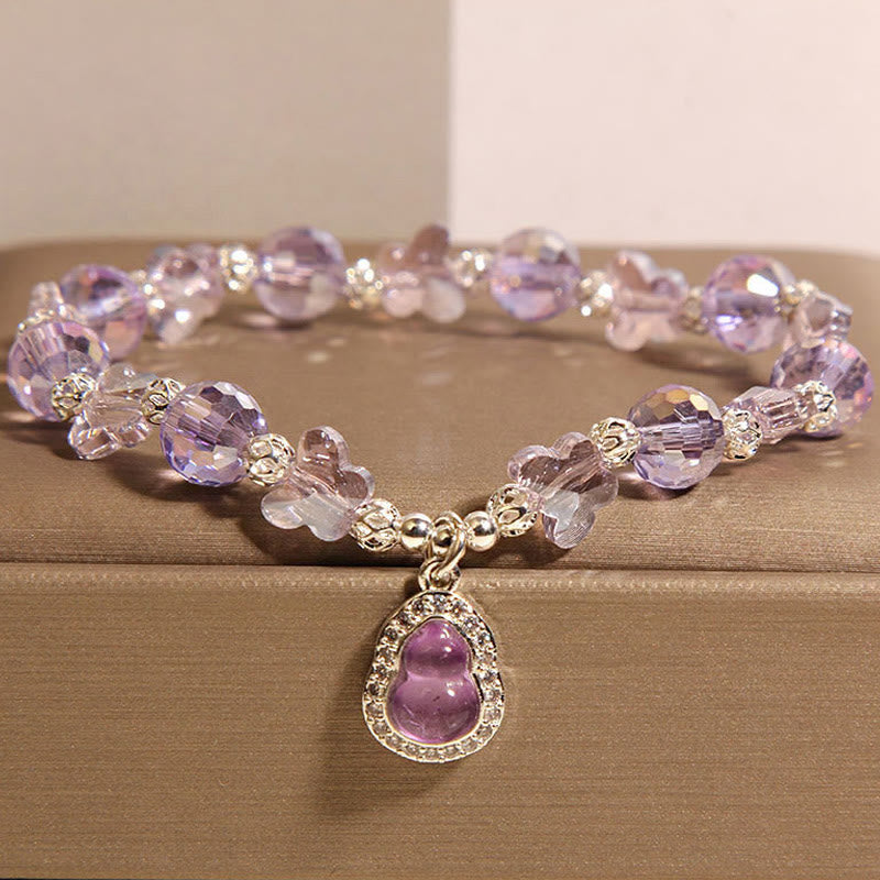 Wear FengShui Butterfly Gourd Amethyst Citrine Labradorite Balance Bracelet