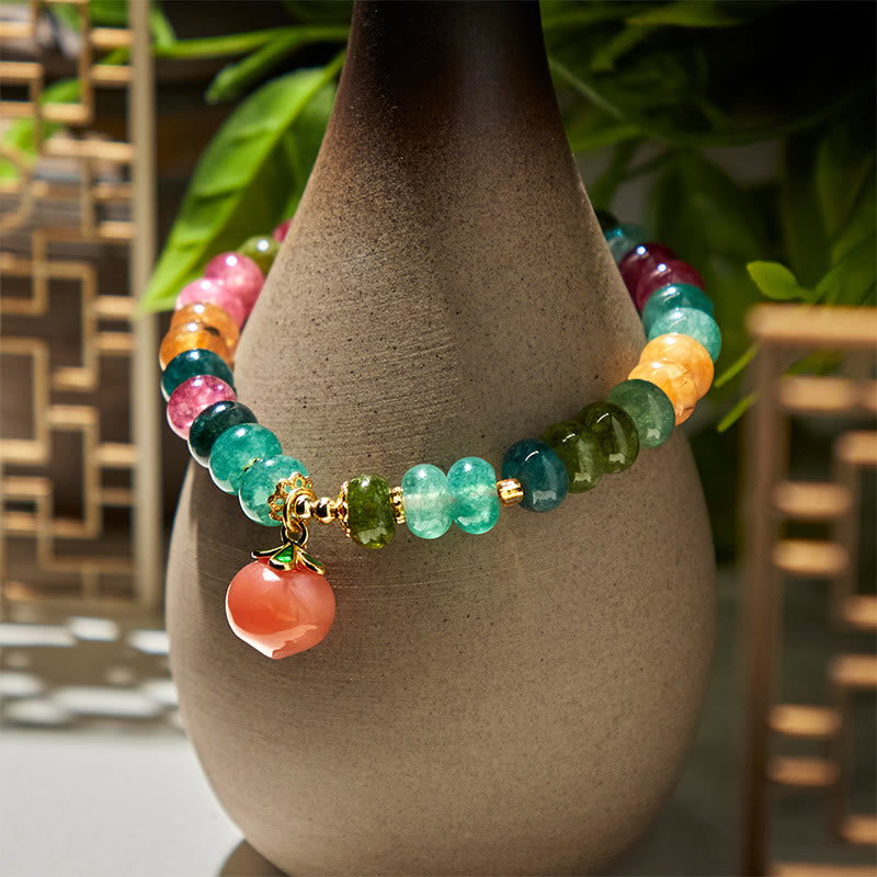 Wear FengShui Tourmaline Yanyuan Agate Peach Positive Bracelet