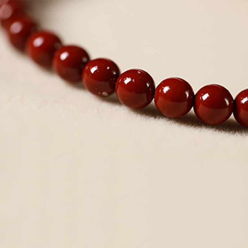 Wear FengShui Natural Cinnabar Pink Crystal Strawberry Quartz Lucky Koi Fish Blessing Bracelet