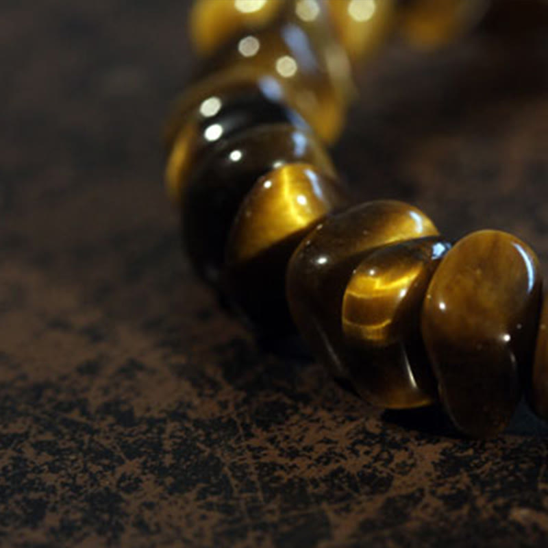 Wear FengShui Tiger Eye Irregular Blocks Courage Bracelet