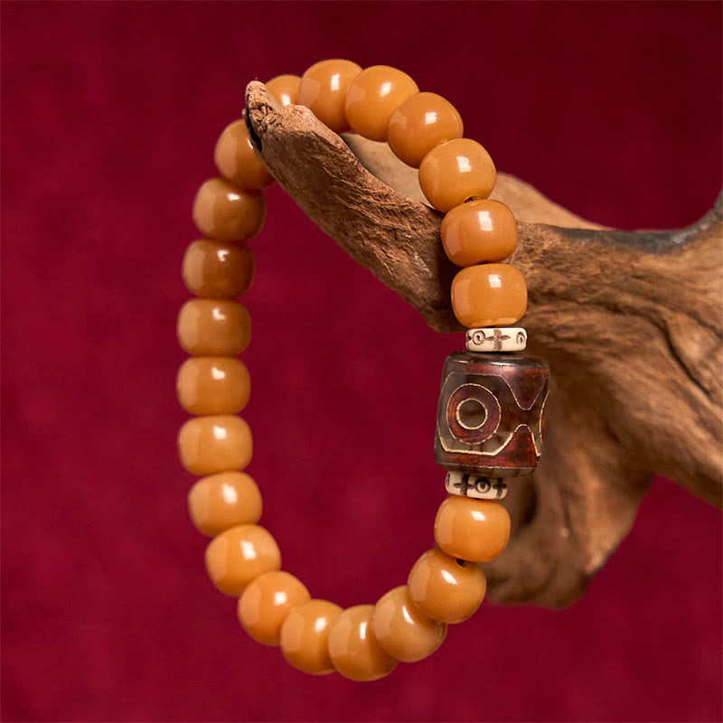 Wear FengShui Tibetan Bodhi Seed Dzi Bead Keep Away Evil Spirits Bracelet