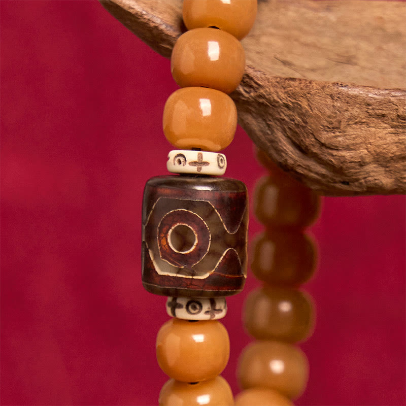 Wear FengShui Tibetan Bodhi Seed Dzi Bead Keep Away Evil Spirits Bracelet