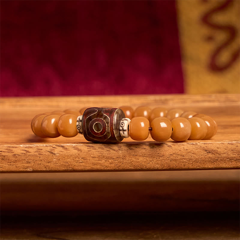 Wear FengShui Tibetan Bodhi Seed Dzi Bead Keep Away Evil Spirits Bracelet