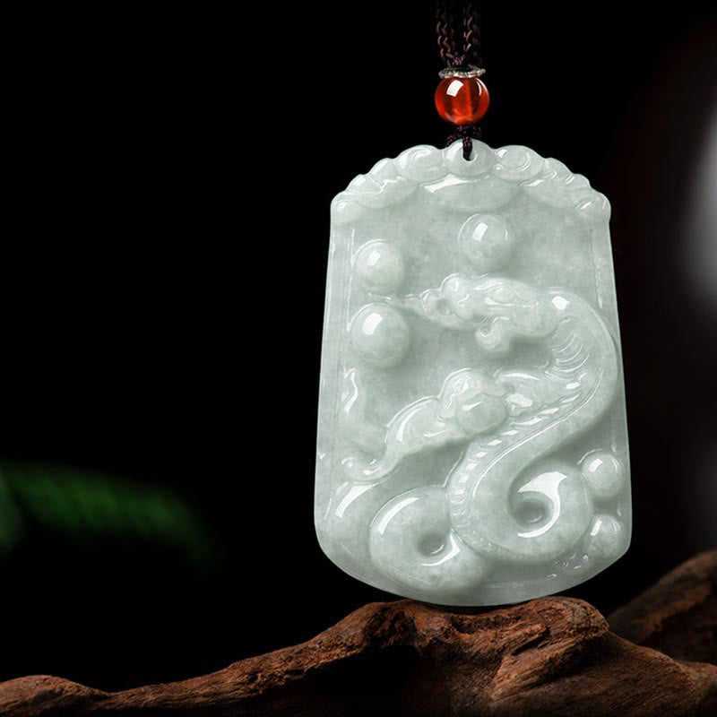 Wear FengShui Natural Jade 12 Chinese Zodiac Abundance Amulet Pendant Necklace